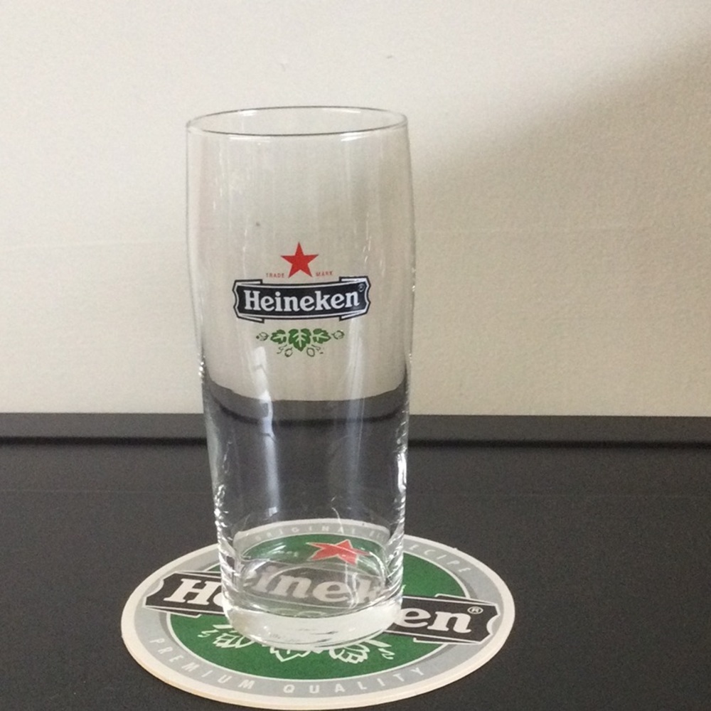 New one Vintage Heineken beer glass and coaster